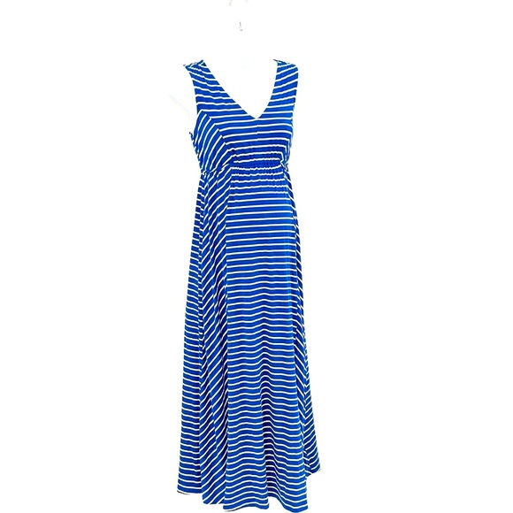 🎉Host Pic Isabel Maternity Maxi Dress Womens Size XS Blue White Stripe - Picture 2 of 9